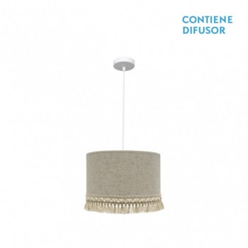 Distribuidor - Lâmpadas Diversas | Colgantes Moderno | COLGANTE VERA 2XE27 BLANCO/BEIS REGX50X50 CM Ref: 186495001